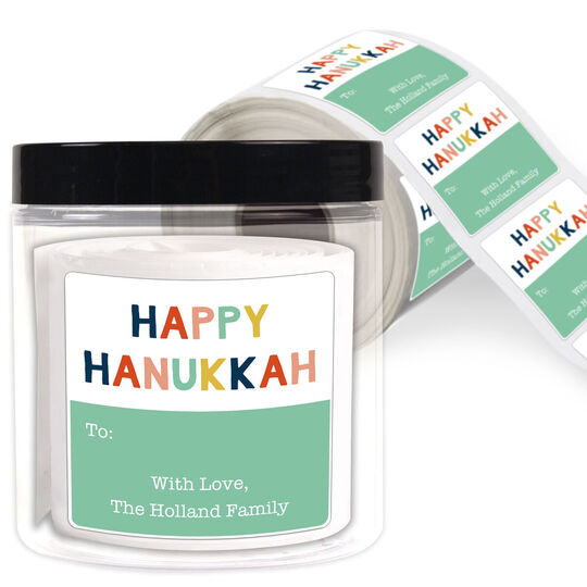 Colorful Hanukkah Gift Stickers